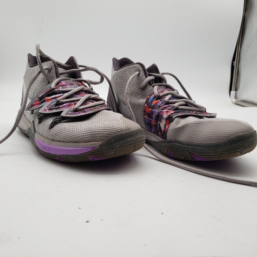 Nike Kyrie 5 Shoes Youth Size 6 Gray Purple Basketball Sneakers AQ2456-001‎